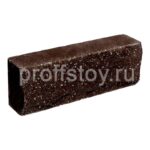 Брусок-кирпич облицовочный полнотелый шоколадного цвета, ложковый, скол скала, размер 250x50x88 мм