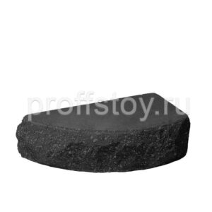 Кирпич облицовочный полнотелый одинарный полукруг, скол скала, черного цвета, размер 225х90х65 мм